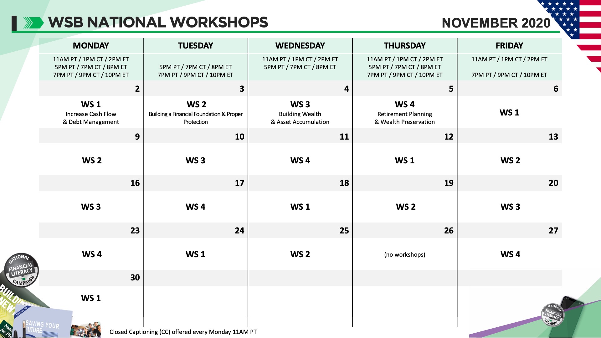 WSB WORKSHOP CALENDAR – WSB